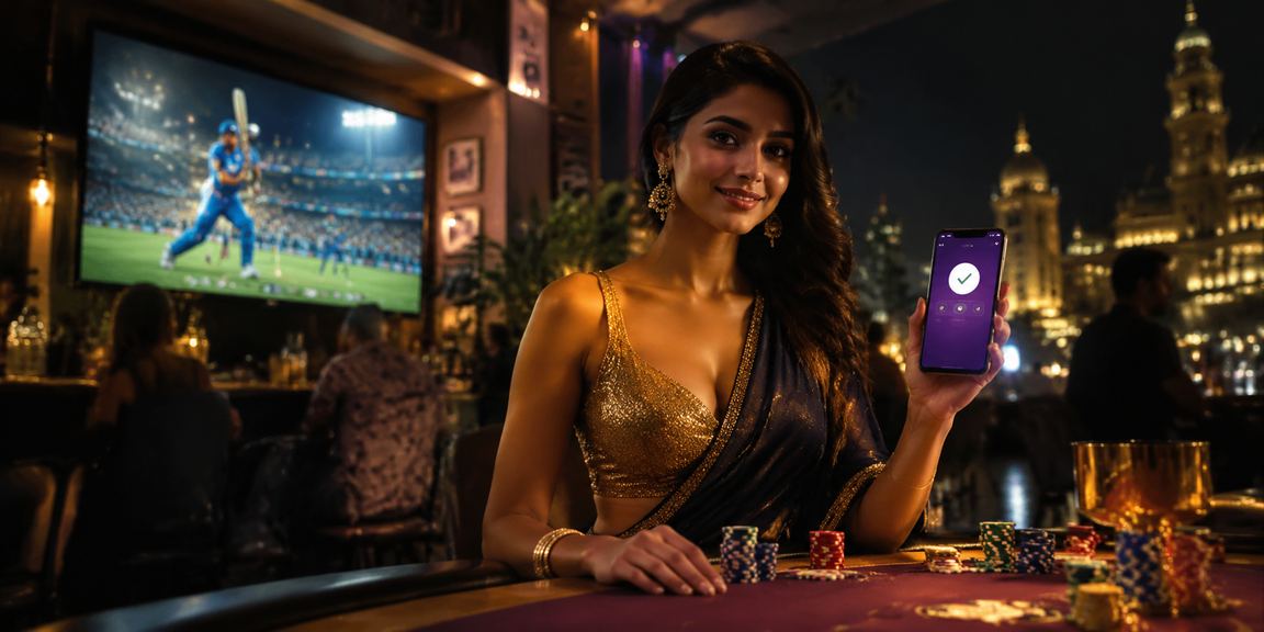 Crowd watching IPL cricket match with betting terminals in India